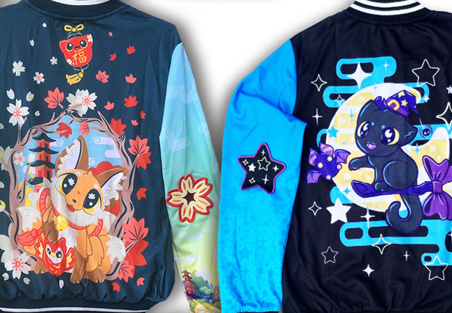 Varsity jackets with animal designs on the back